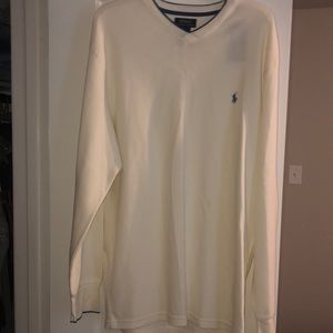Brand New with tags mens Polo Ralph Lauren cream long sleeve v neck sweater XXL